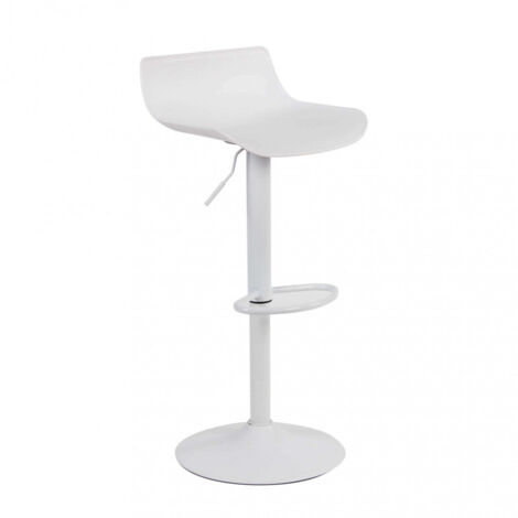 Tabouret réglable avec semelles pour meubles à barres externes internes avec siège en polypropylène et structure en acier en acier en poly White