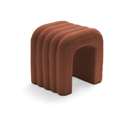 Tabouret rembourré en tissu bouclette - Rouille - MUI