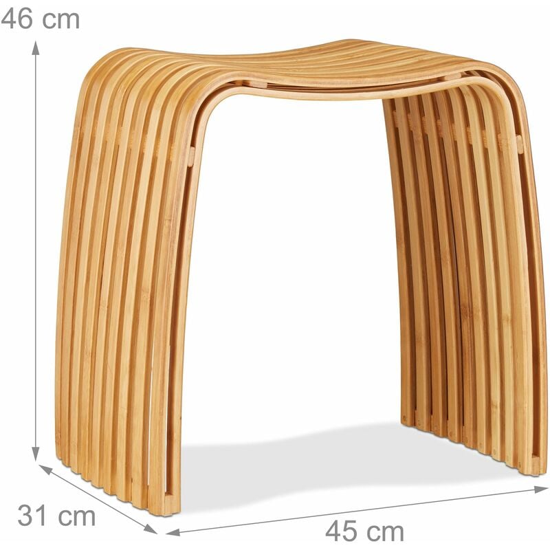 Tabouret repose-pieds lamelle bois de bambou