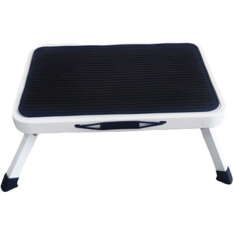 Tabouret repose-pieds pliable avec tapis antidérapant – Compact et portable, idéal pour salle de bain, chambre et bureau (hauteur réglable)
