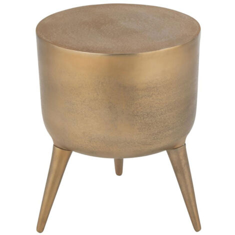 Tabouret rond 34x34x41 cm en aluminium doré - ALZU