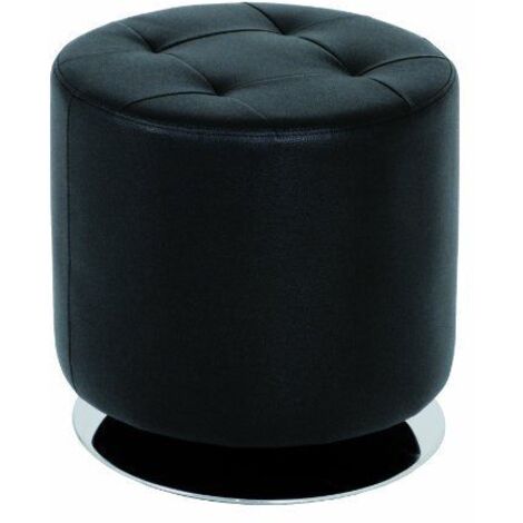Tabouret rond 40x40 cm en PU noir