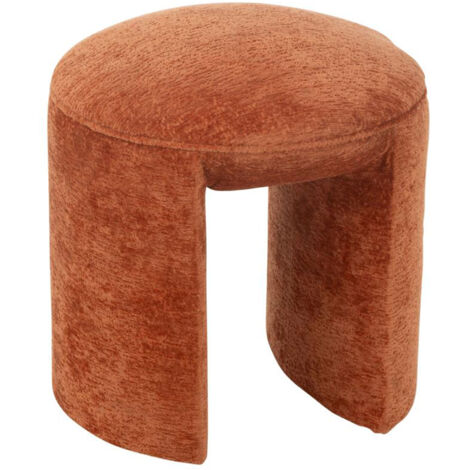 Tabouret rond 42x42x44 cm en tissu doux rouille - TESTI
