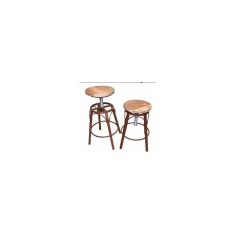 Tabouret rond à tabouret de style industriel avec repose de pied réglable dans différentes couleurs