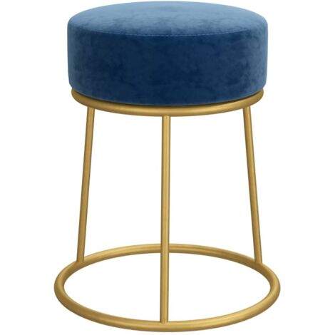 Tabouret rond Bleu Velours CFW209213