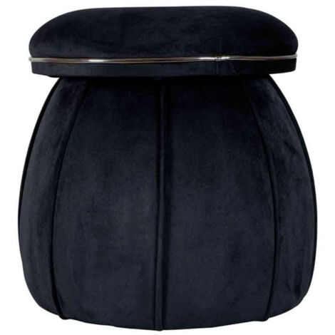 Tabouret Rond Design "Corin" 55cm Noir & Gris