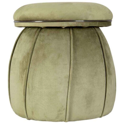 Tabouret Rond Design "Corin" 55cm Vert & Gris