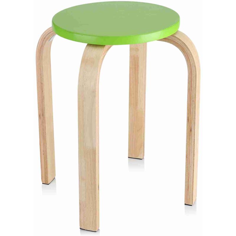 Tabouret rond en bois bentwood empilable avec des couleurs bonbons tabouret de table antidérapant pour la maison, le bureau, la salle à manger, la