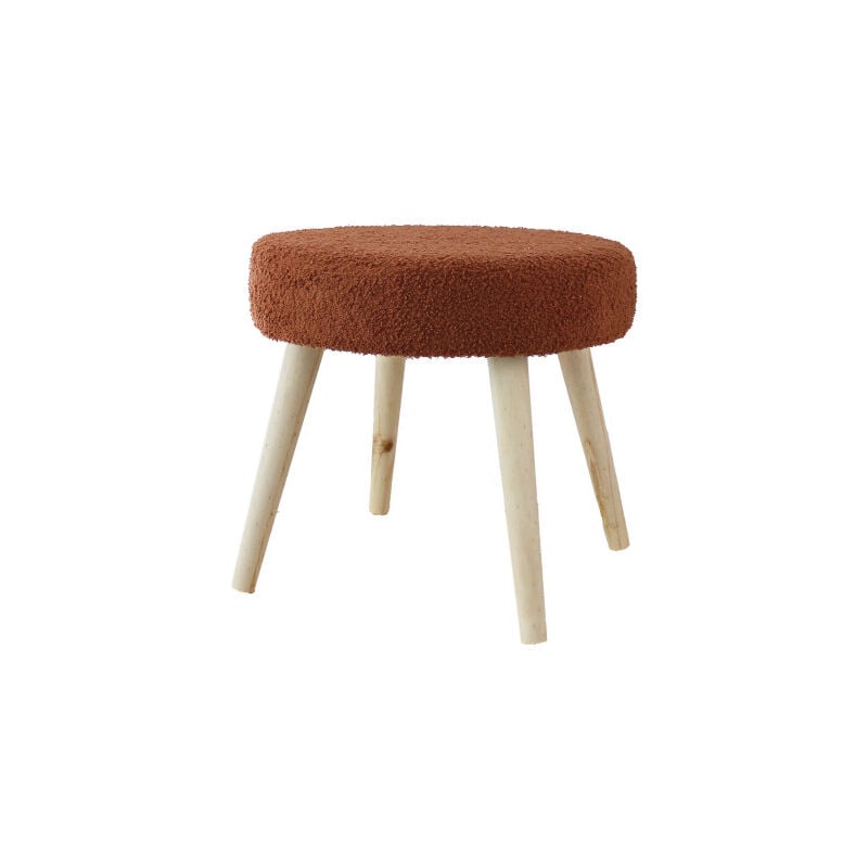 Tabouret rond esprit lodge 45x40cm - 45x40cm - Terre cuite