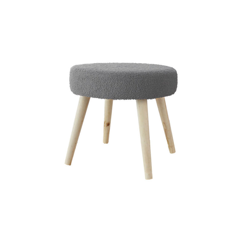 Tabouret rond esprit lodge 45x40cm - 45x40cm - Gris