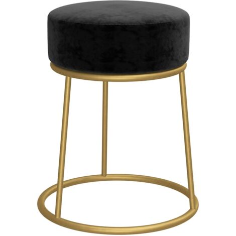 Tabouret rond Noir Velours CFW725479