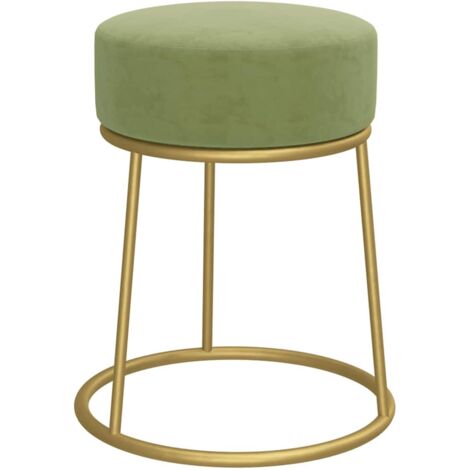 Tabouret rond Vert moutarde Velours CFW766957
