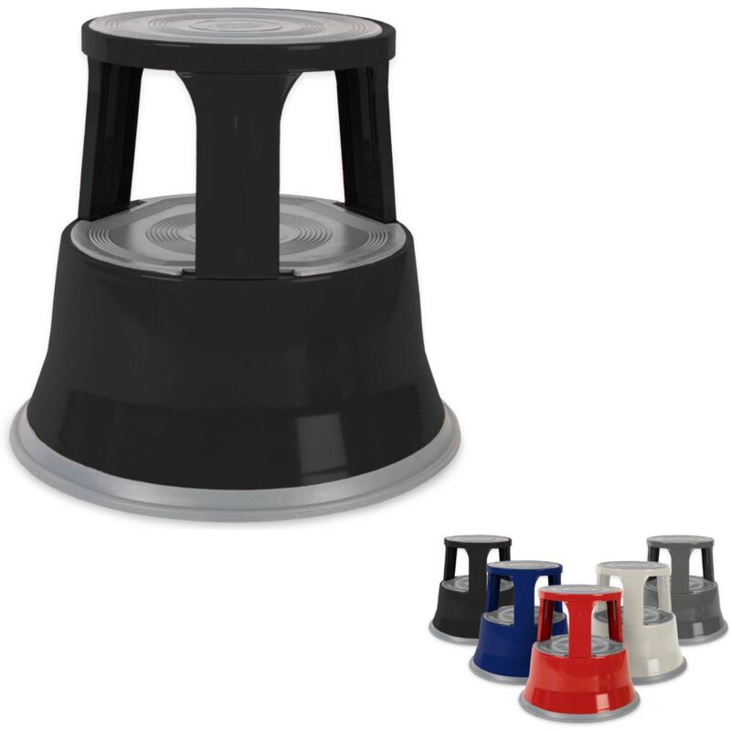 Casa Pura – Tabouret roulant en acier – Marchepied mobile 40 cm – Charge maximale 150 kg – Revêtement antidérapant en caoutchouc Casa Pura – Tabouret roulant en acier – Marchepied mobile 40 cm – Charge maximale 150 kg – Revêtement antidérapant en caoutchouc