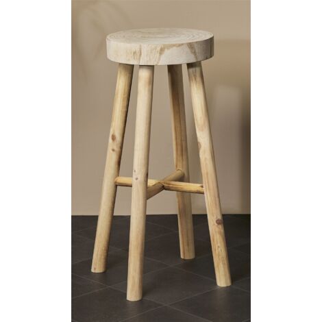 Tabouret rustique en bois grillé 75 cm. 30Dx75 cm