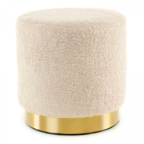 Tabouret semi artisanal ZARAM 35x35 ivoire et or