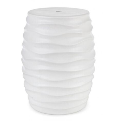 Tabouret Sfinge vague blanc 33x33x46 cm