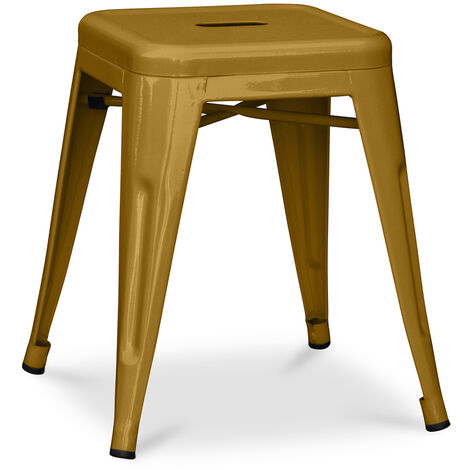 Tabouret Stylix Design Industriel en Métal - 45 cm - Nouvelle Edition Doré - Acier, Metal