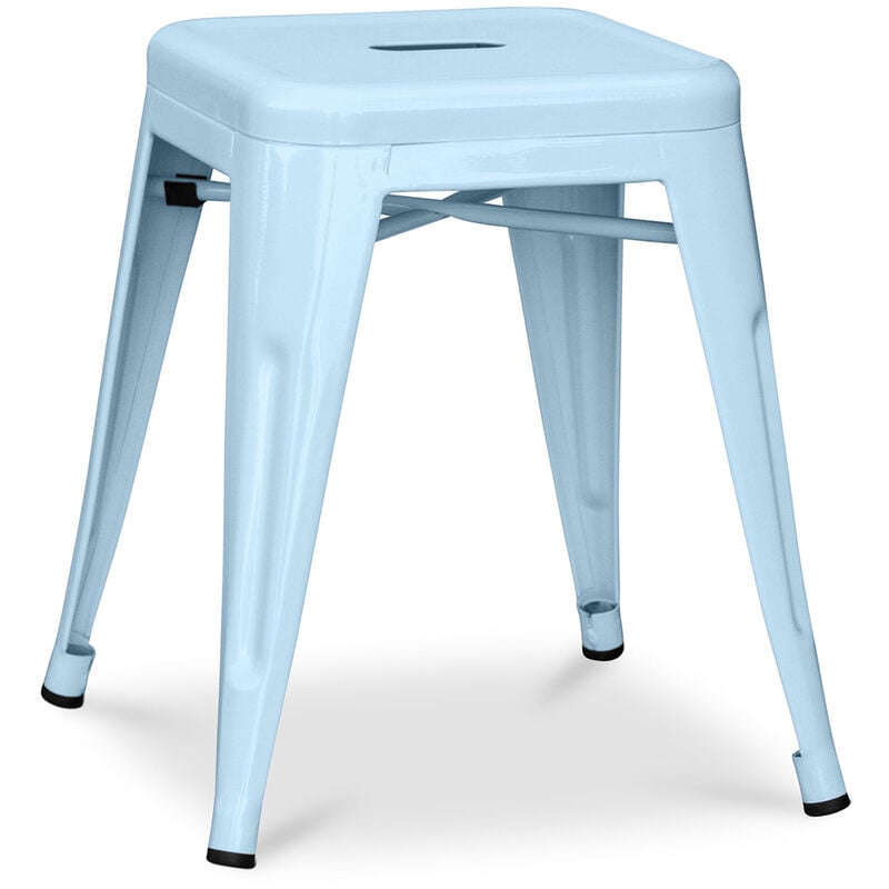 Industrial Style - Tabouret Stylix Design Industriel en Métal - 45 cm - Nouvelle Edition Bleu clair - Acier, Metal - Bleu clair