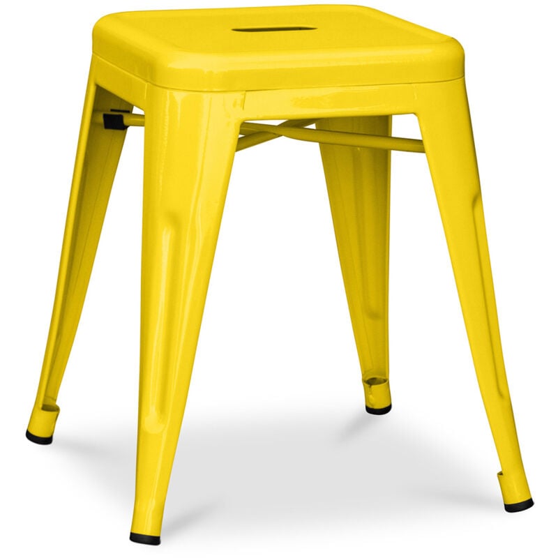 Privatefloor - Tabouret Design Industriel - 45cm - Nouvelle Edition - Stylix Jaune