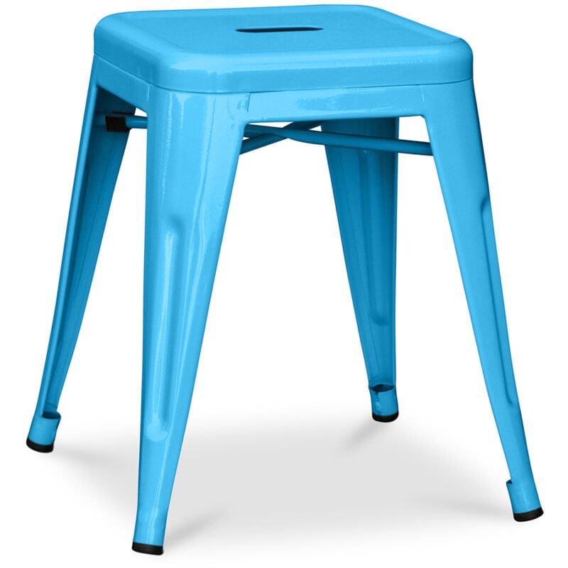Privatefloor - Tabouret Design Industriel - 45cm - Nouvelle Edition - Stylix Turquoise
