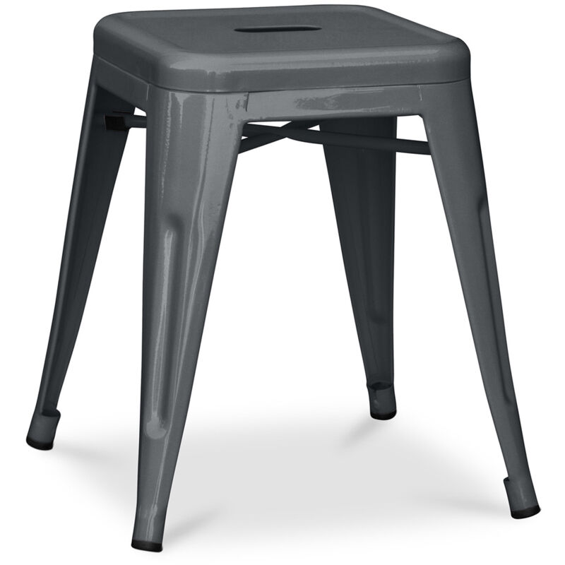 Privatefloor - Tabouret Design Industriel - 45cm - Nouvelle Edition - Stylix Gris foncé