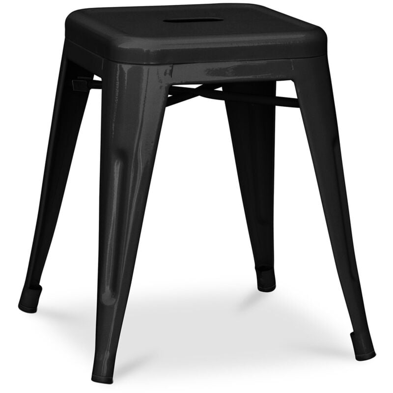 Privatefloor - Tabouret Design Industriel - 45cm - Nouvelle Edition - Stylix Noir