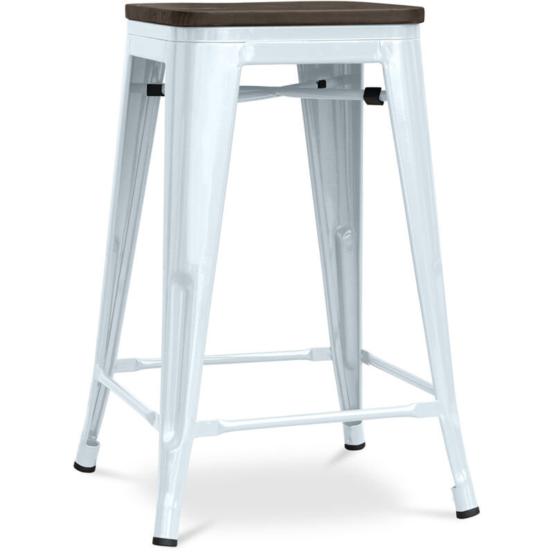 Privatefloor - Tabouret de Bar - Design Industriel - Bois et Acier - 60cm -Stylix Bleu gris Privatefloor - Tabouret de Bar - Design Industriel - Bois et Acier - 60cm -Stylix Bleu gris