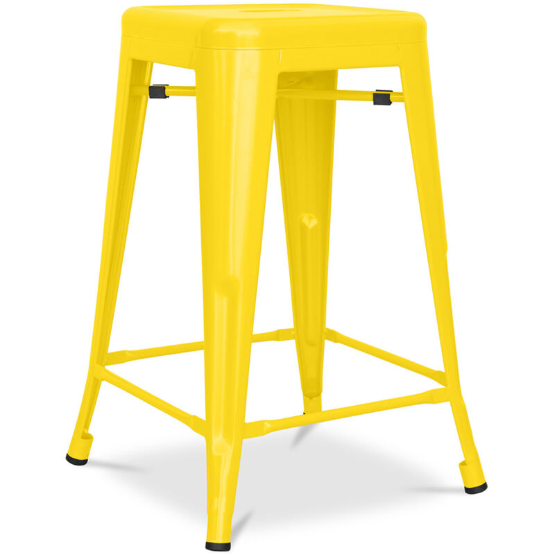 Privatefloor - Tabouret de bar - Design industriel - Acier mat - 60cm - Nouvelle édition - Stylix Jaune Privatefloor - Tabouret de bar - Design industriel - Acier mat - 60cm - Nouvelle édition - Stylix Jaune