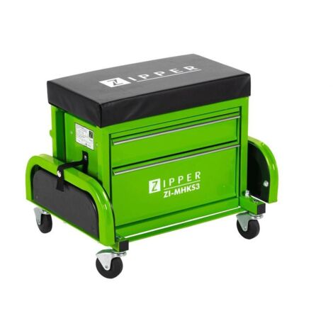TABOURET SUR ROULETTES SIEGE D'ATELIER AVEC 2 TIROIRS ZIPPER ZI-MHKS3