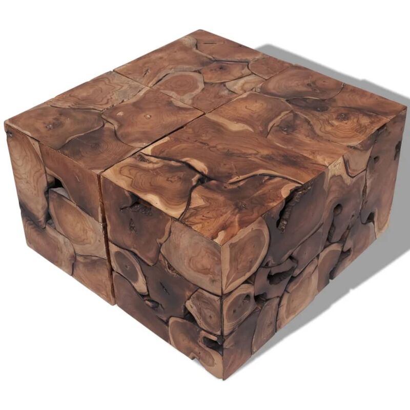 Tabourets/Table basse teck massif Vidaxl