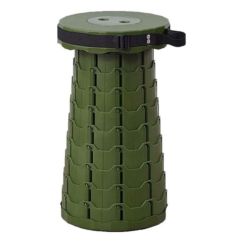 Secury-t - Tabouret pliant telescopique pour camping, pêche kaki/vert foncé