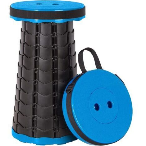 Tabouret télescopique portable, tabouret pliant en plastique, siège pliable et portable, idéal pour la pêche, le barbecue, le camping, le jardinage d'intérieur et la cuisine. Charge maximale : 150 kg.