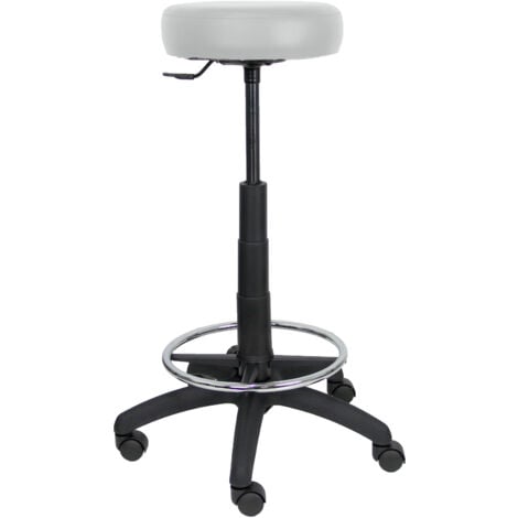 Tabouret Tolosa en simili cuir gris clair