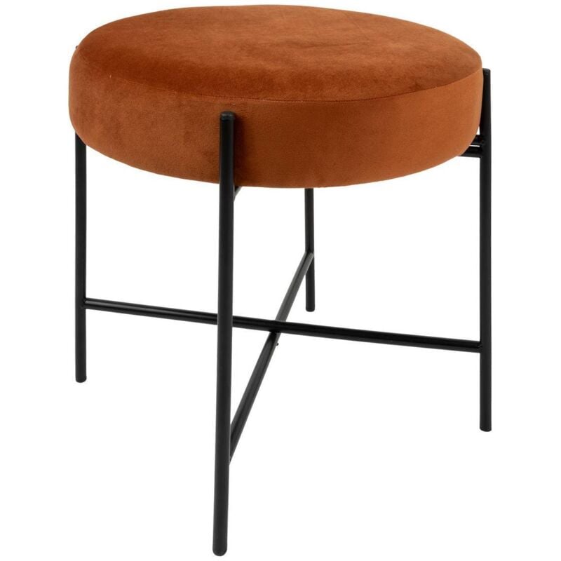 Tabouret D'appoint Arty velours Ambre Atmosphera