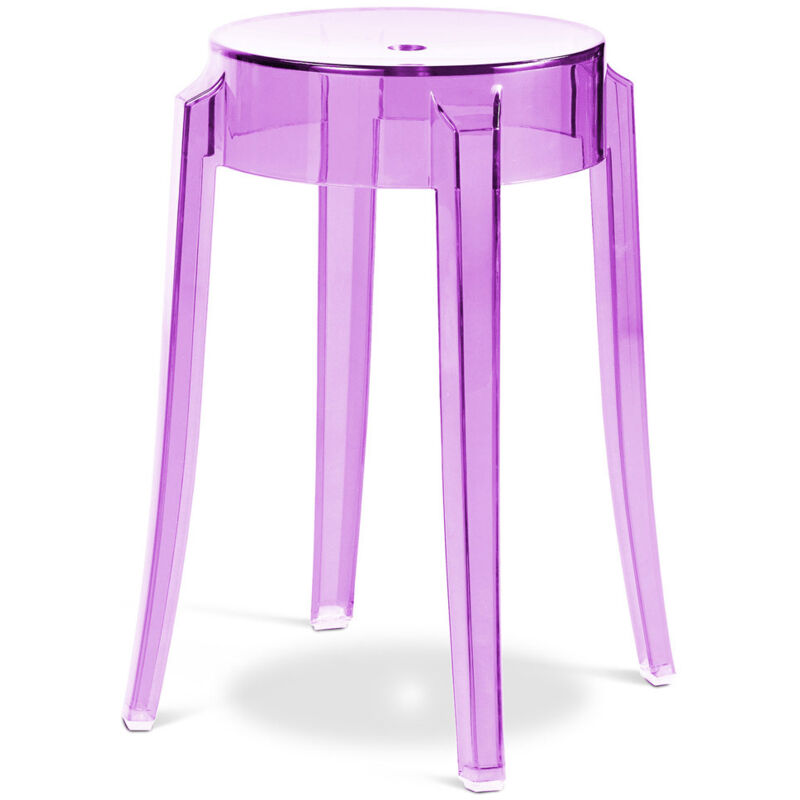 Tabouret de Bar Design Transparent - 47cm - Victoria Queen Mauve