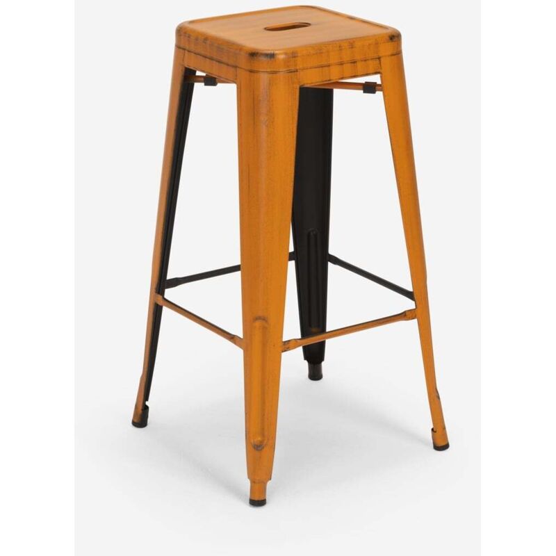 Ahd Amazing Home Design – Tabouret de bar vintage en métal 78 cm – Design industriel – Châssis en tôle d'acier – Empilable – Repose-pieds renforcé – Ahd Amazing Home Design – Tabouret de bar vintage en métal 78 cm – Design industriel – Châssis en tôle d'acier – Empilable – Repose-pieds renforcé –
