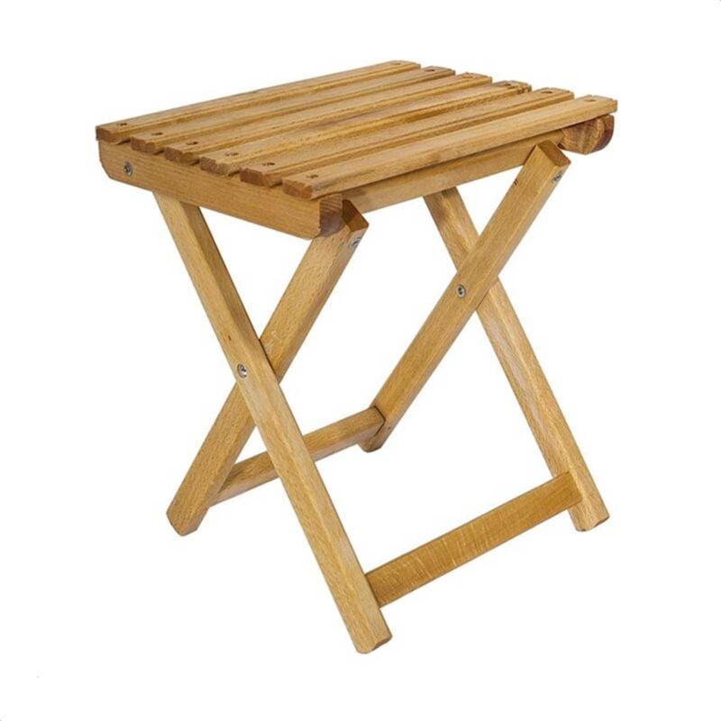 Well home mobiliario & decoración Tabouret pescador en Bois, Finition à l'huile 33x25x36 cm - Naturel