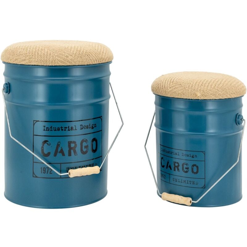 Tabouret/coffre en métal Cargo