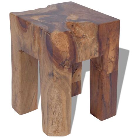 Tabouret，Repose-pied，Pouf Bois de teck massif CFW363944