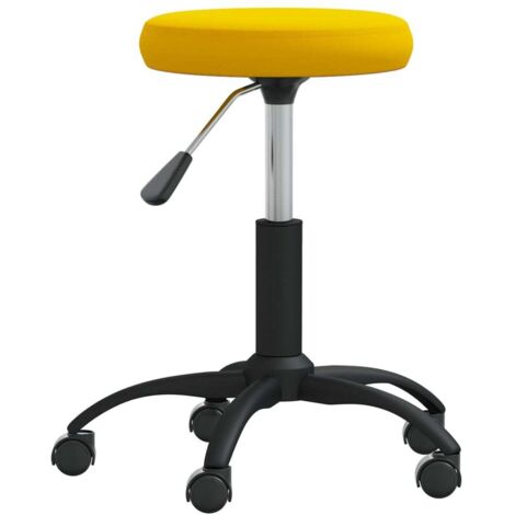 Tabouret，Repose-pied，Pouf de massage Velours Jaune moutarde CFW586365