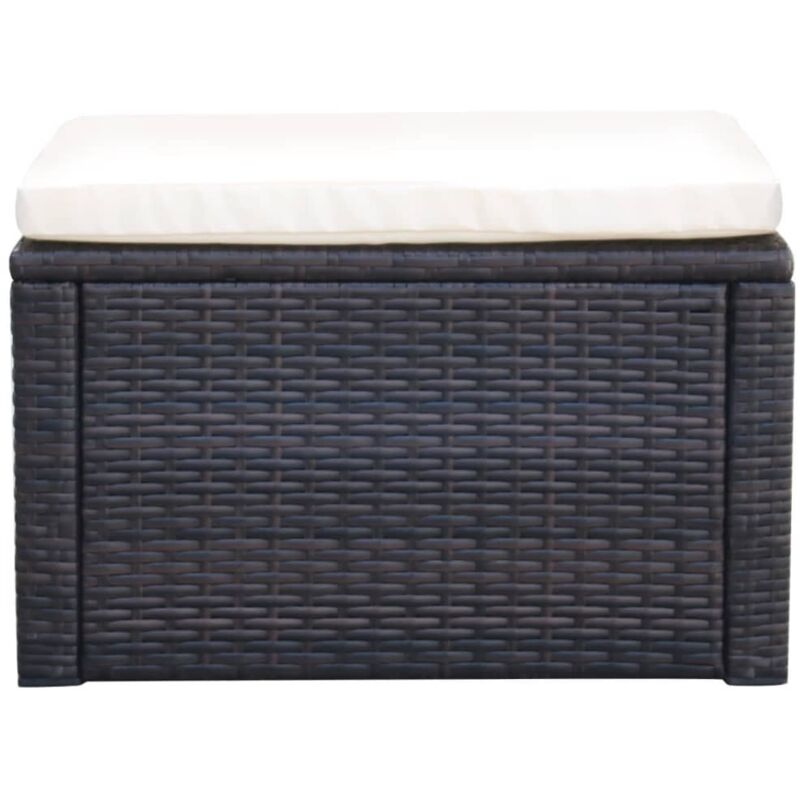 Tabouret，Repose-pied，Pouf Résine tressée 53 x 53 x 30 cm Marron CFW202758