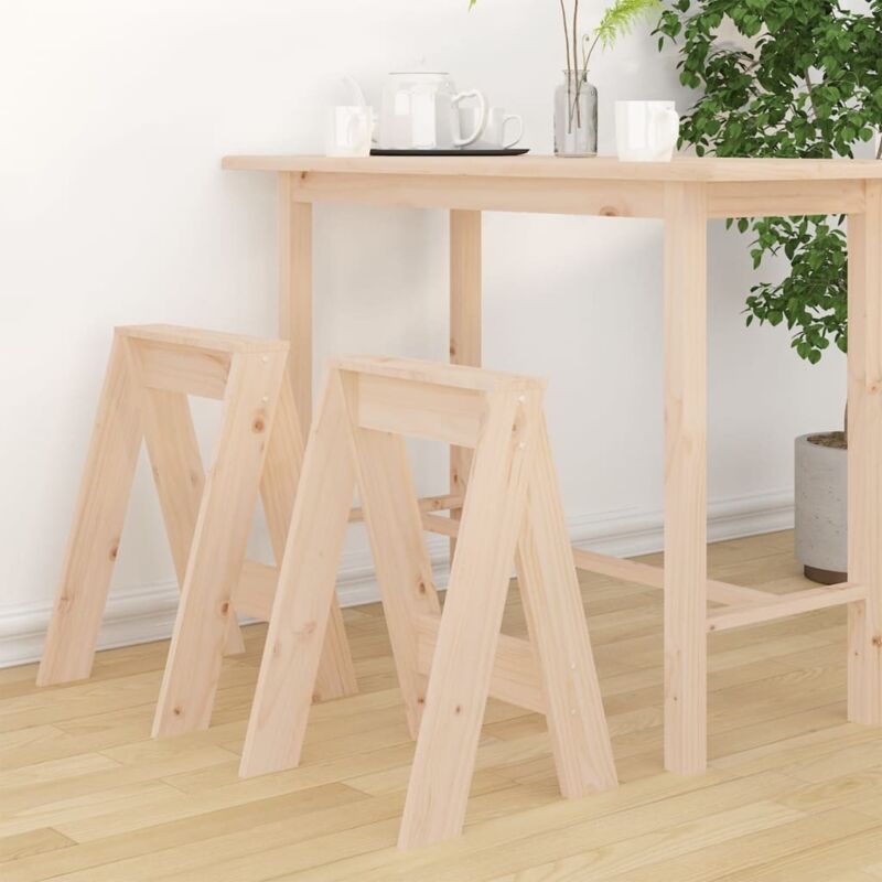 Tabourets lot de 2 40x40x60 cm bois massif de pin vidaXL
