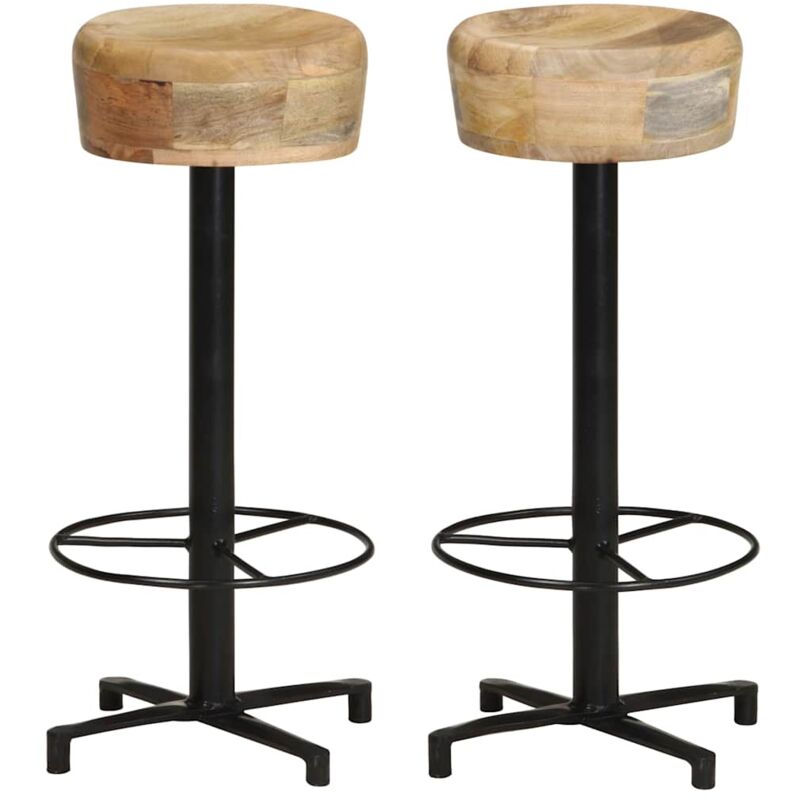 Vidaxl - Tabourets de bar lot de 2 76 cm bois de manguier massif