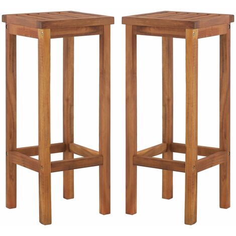 Tabourets de bar 2 pcs Bois d'acacia solide 3