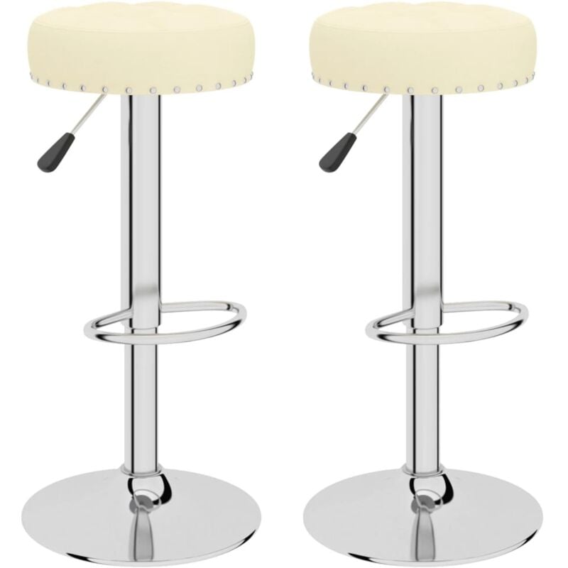 Vidaxl - Tabourets de bar lot de 2 crème tissu