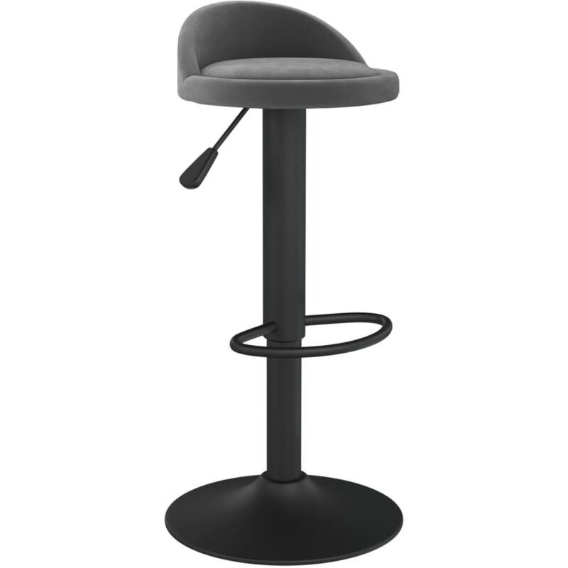 Vidaxl - Tabouret de bar Gris foncé Velours