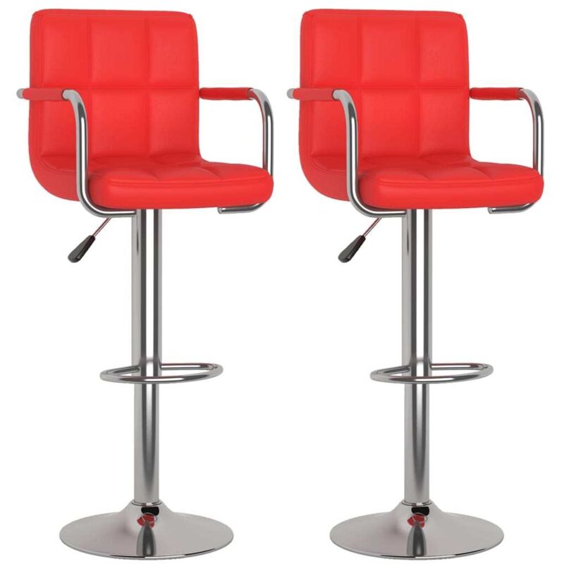 Vidaxl - Tabourets de bar lot de 2 rouge similicuir