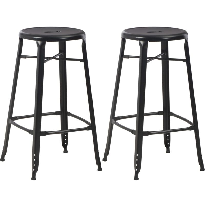 Vidaxl - Tabourets de bar lot de 2 noir acier