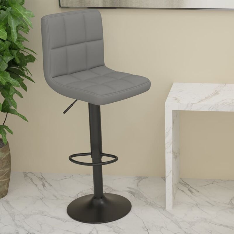 Vidaxl - Bar ou tabouret de cuisine en tissu de différentes couleurs + pied noir chromé couleur : Gris clair