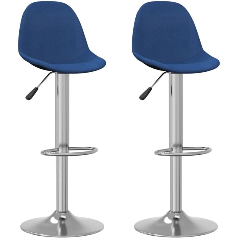 Vidaxl - Tabourets de bar lot de 2 bleu tissu